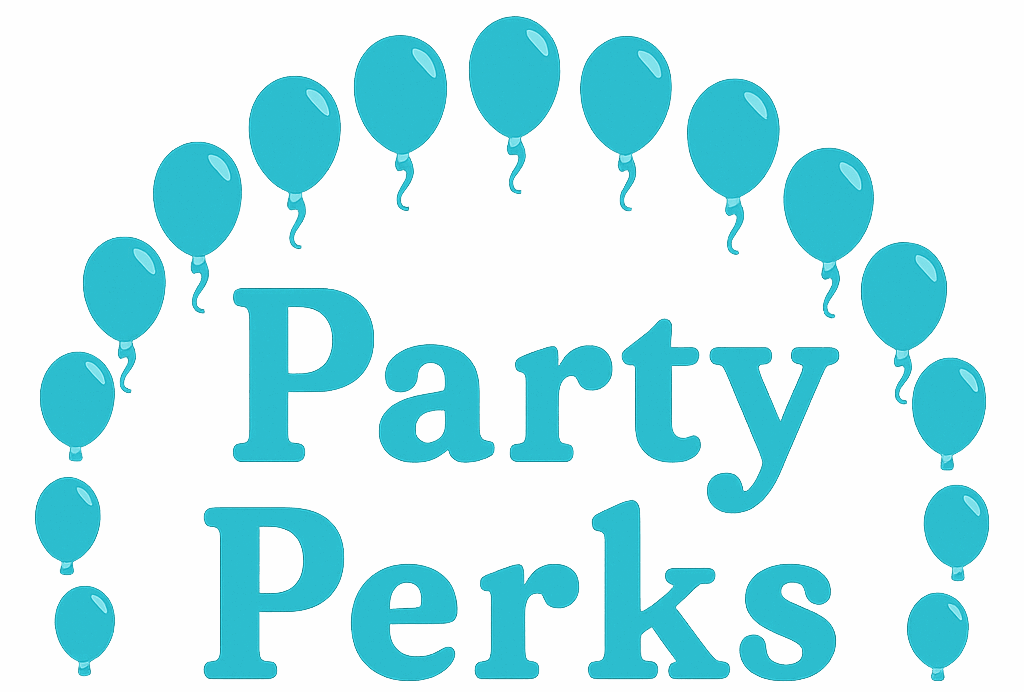 Party Perks STL logo featuring teal balloons forming an arch, representing professional balloon decor and event styling in Greater St. Louis, Missouri.